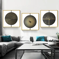 Bismark Set of 3 Alloy Matt - Golden Frame Wall Art