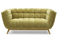 Yaletown Mid Century Loveseat - Lime Crushed Velvet Floor Model