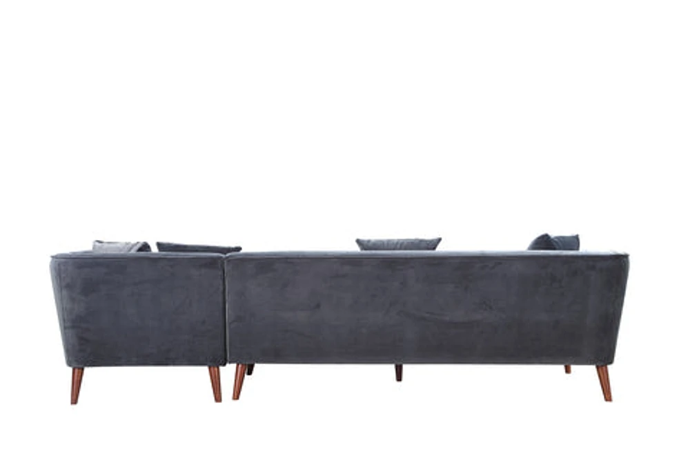 Maja Velvet Sectional - Grey