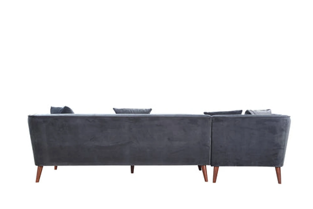 Maja Velvet Sectional - Grey