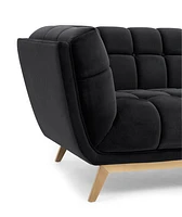 Yaletown Mid Century Accent Sofa - Velvet Black