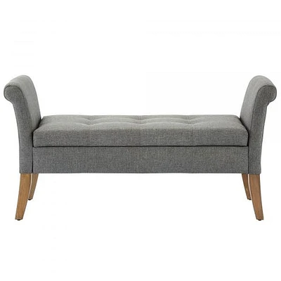 Audrey Storage Bench in Grey