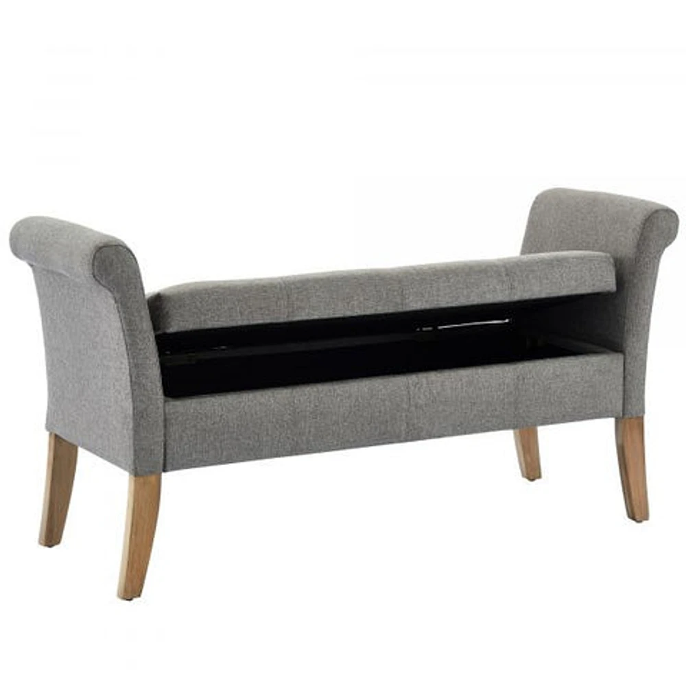 Audrey Storage Bench in Grey