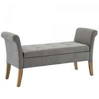 Audrey Storage Bench in Grey