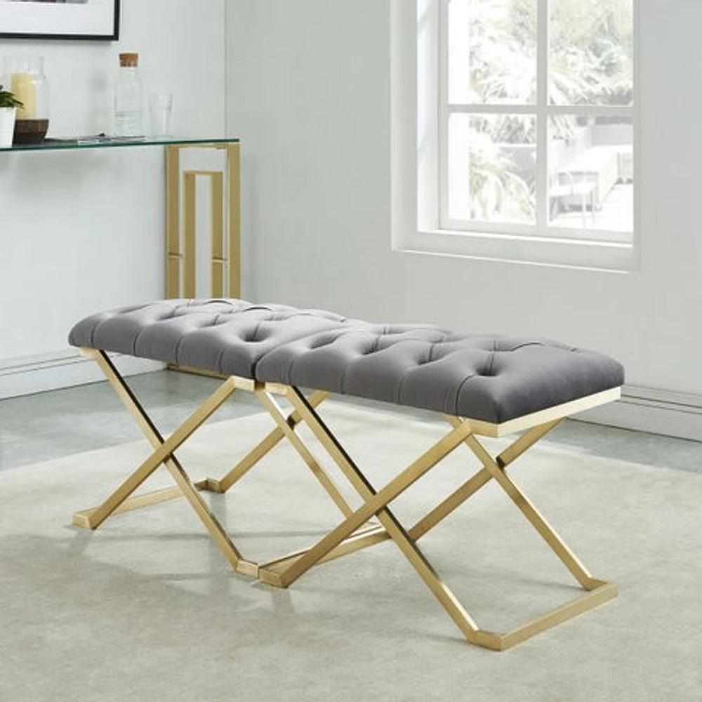 Rada Bench in Grey/Gold