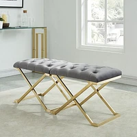 Rada Bench in Grey/Gold