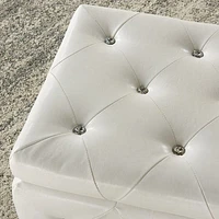 Monique Rectangular Storage Ottoman in White