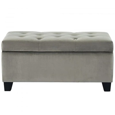 Sally Rectangular Storage Ottoman in Grey