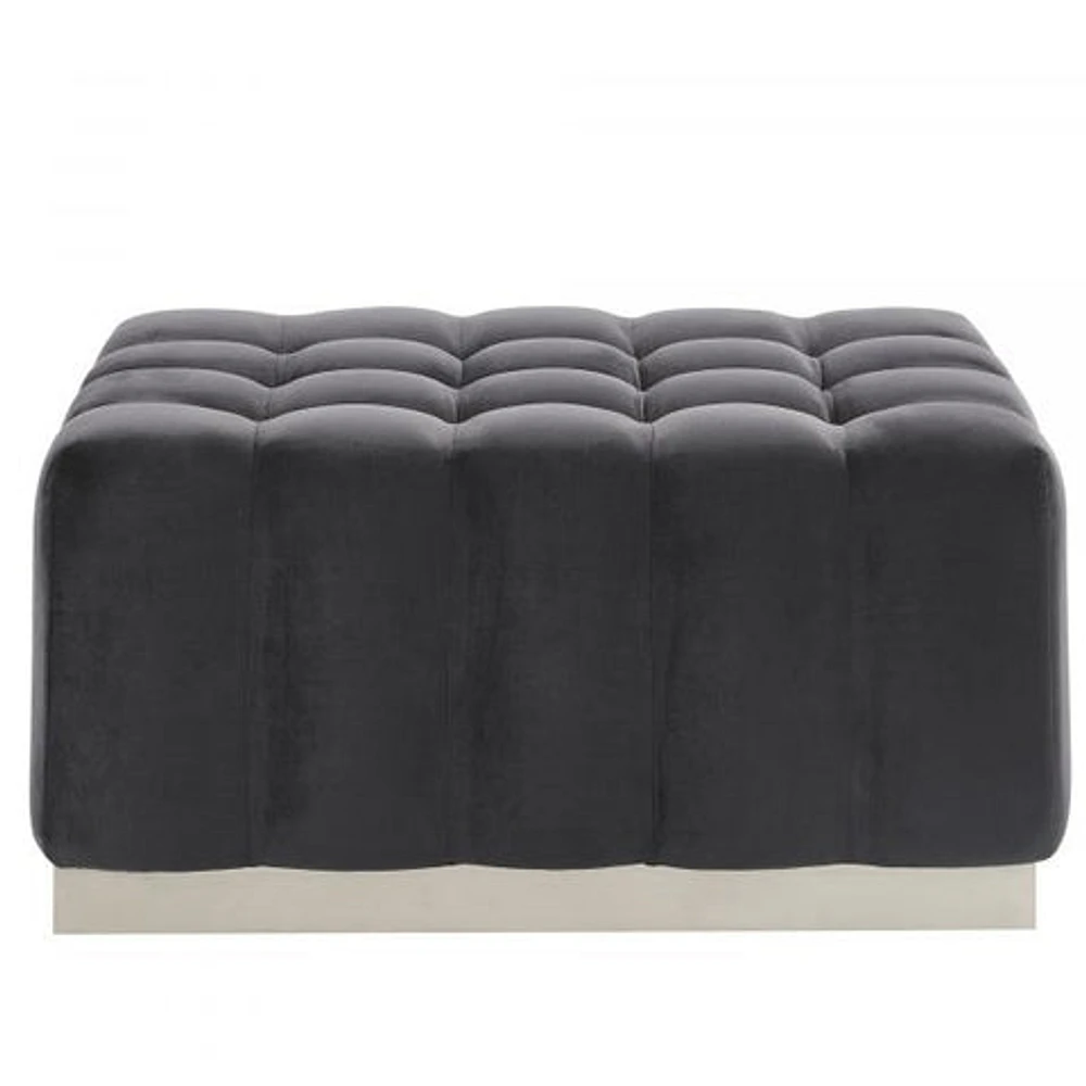 Magnum Rectangular Cocktail Ottoman in Grey/Silver