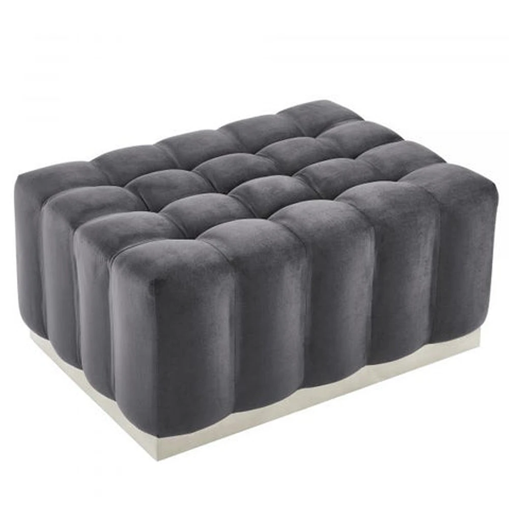 Magnum Rectangular Cocktail Ottoman in Grey/Silver