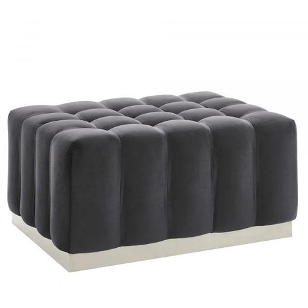 Magnum Rectangular Cocktail Ottoman in Grey/Silver