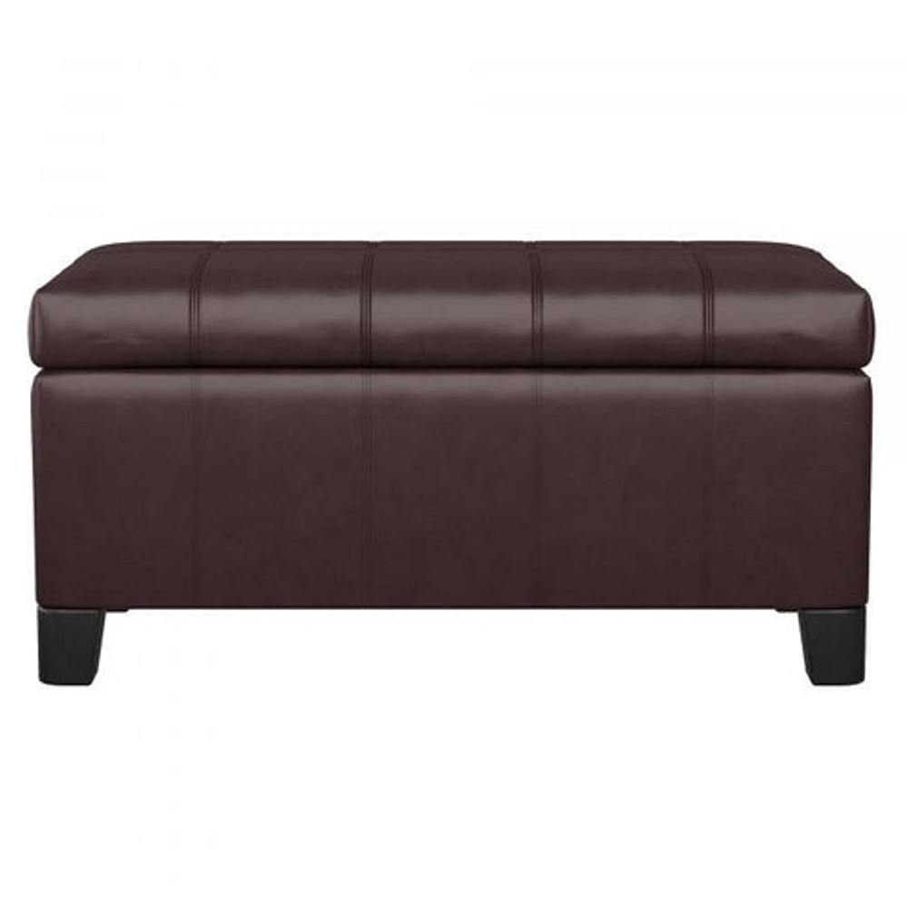 Bella Rectangular Storage Ottoman in Brown