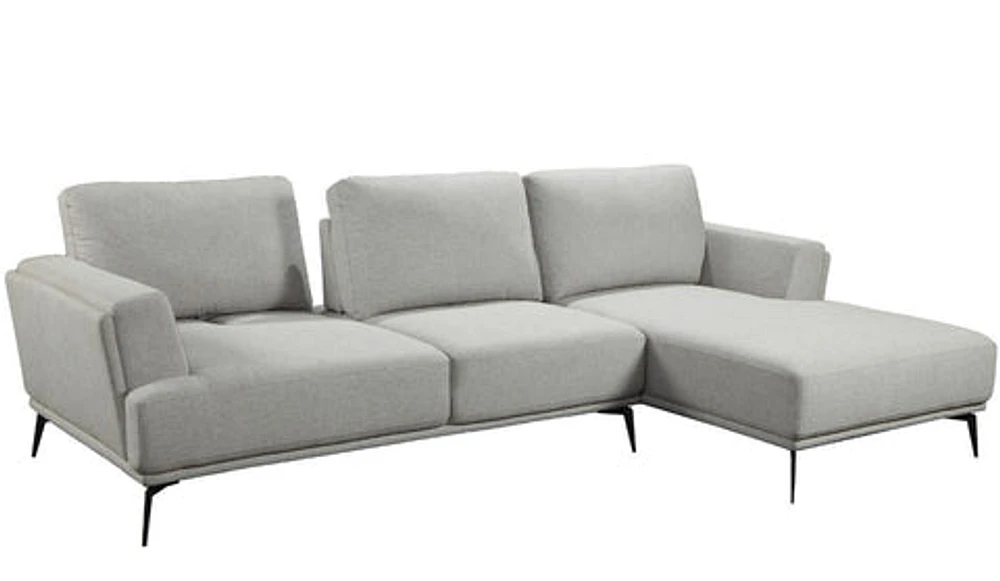 Tetra Sectional -Right Chaise-Light Grey