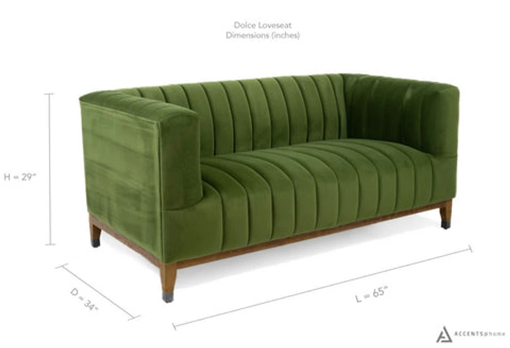 Dolce Loveseat - Velvet Green