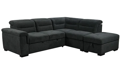 Jergen Sleeper Sectional w/Storage Ottoman-Right Chaise-Slate