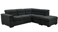 Jergen Sleeper Sectional w/Storage Ottoman-Right Chaise-Slate