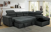 Jergen Sleeper Sectional w/Storage Ottoman-Right Chaise-Slate