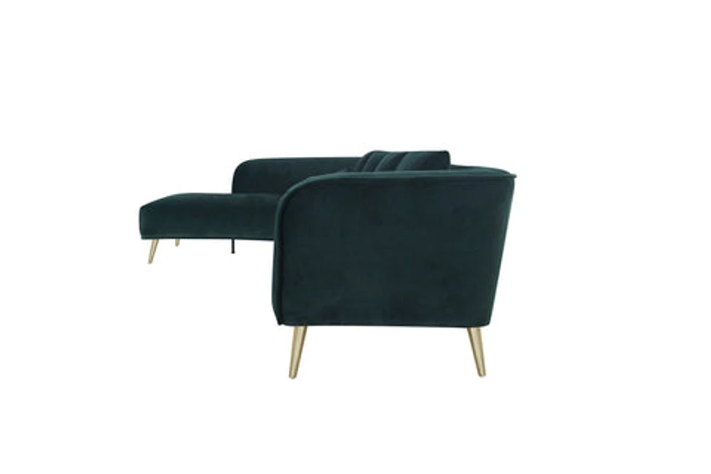 Maja Velvet Sectional - Emerald Green Greater Vancouver Furniture