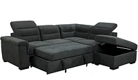 Jergen Sleeper Sectional w/Storage Ottoman-Right Chaise-Slate