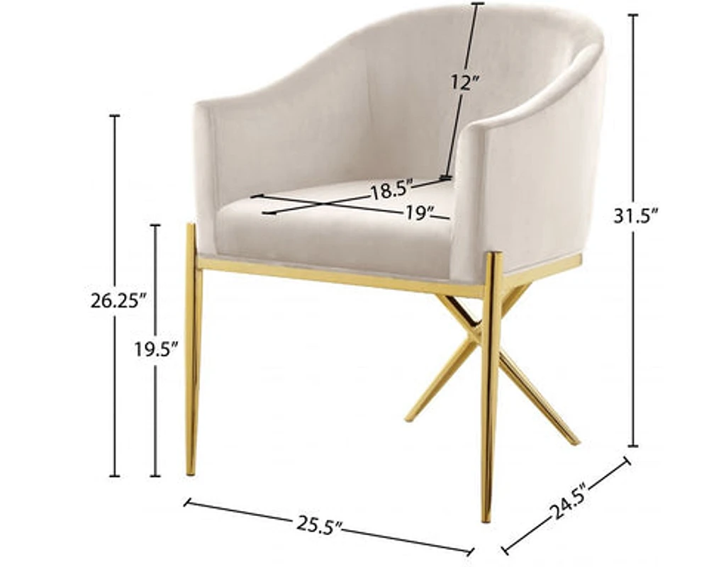 Ainsley Velvet Dining Chair Gold