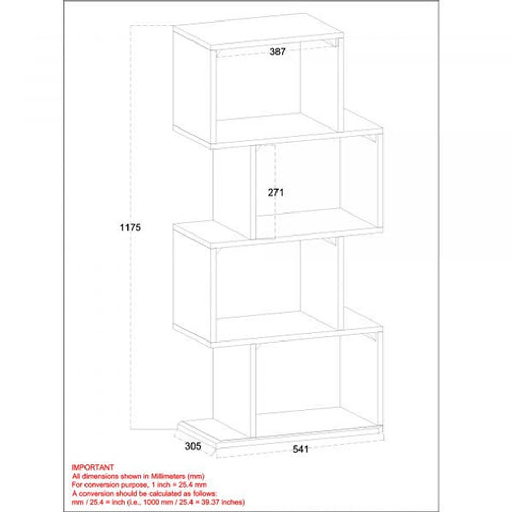 Idris Shelving Unit in Grey