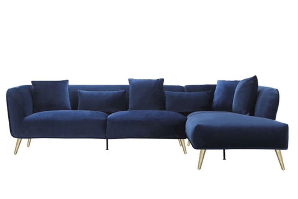 Maja Velvet Sectional-Royal Blue - Greater Vancouver Furniture