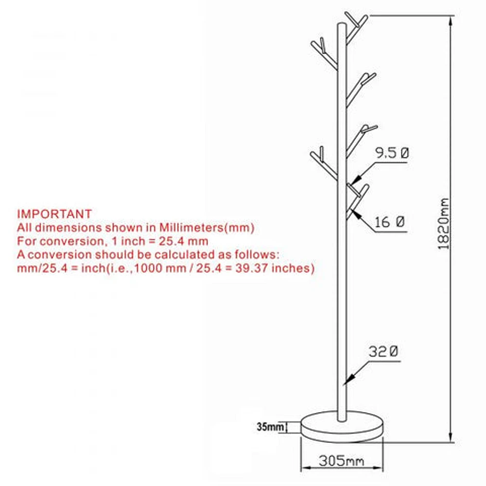 Orin Coat Rack in White