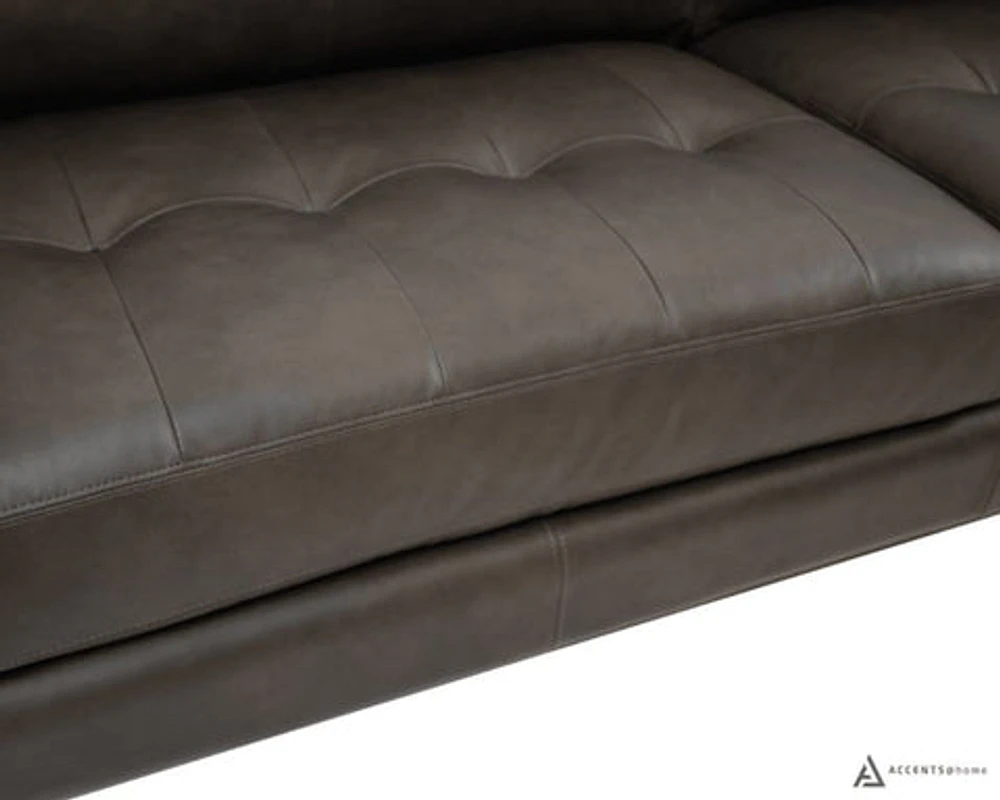 Vista Leather Loveseat - Montana Charcoal