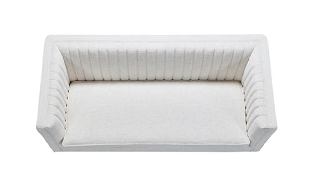 LUIGI Mid Century Fabric Loveseat - Stardust Ivory