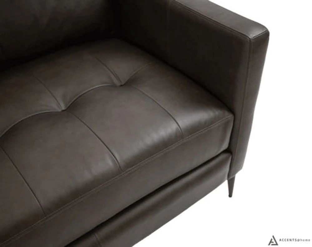 Vista Leather Loveseat - Montana Charcoal