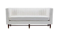 LUIGI Mid Century Fabric Loveseat - Stardust Ivory