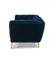 Yaletown Mid Century Accent Chair -Velvet Blue - Greater Vancouver Furniture