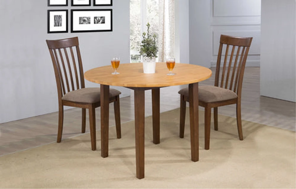 Delfini 42" Round Leg Table w/ 2x 8" drop leaves