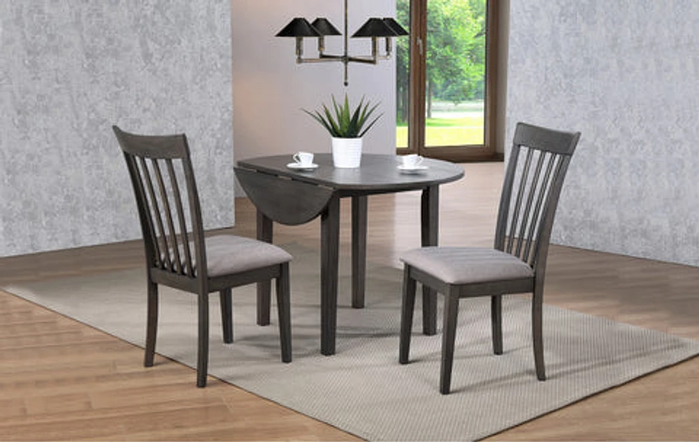 Delfini 42" Round Leg Table w/ 2x 8" drop leaves