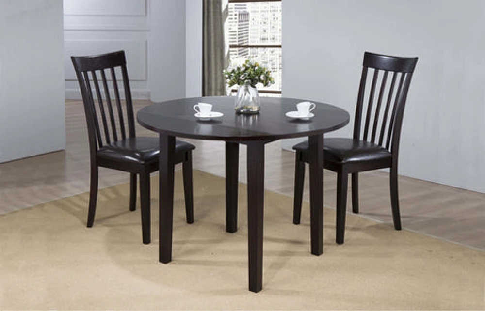 Delfini 42" Round Leg Table w/ 2x 8" drop leaves