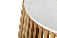 Floor Model Alder Round Marble Coffee Table Natural