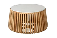 Floor Model Alder Round Marble Coffee Table Natural