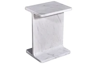 Alita White Marble End Table