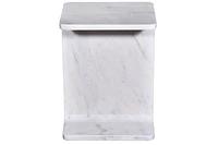 Alita White Marble End Table