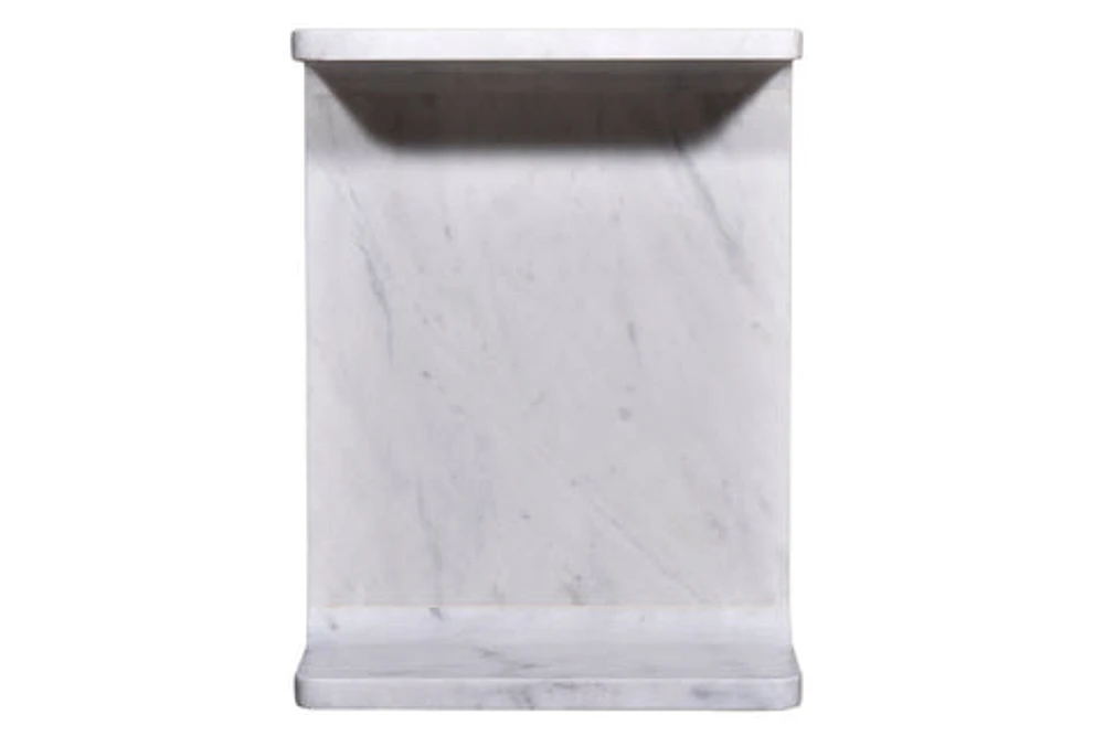 Alita White Marble End Table