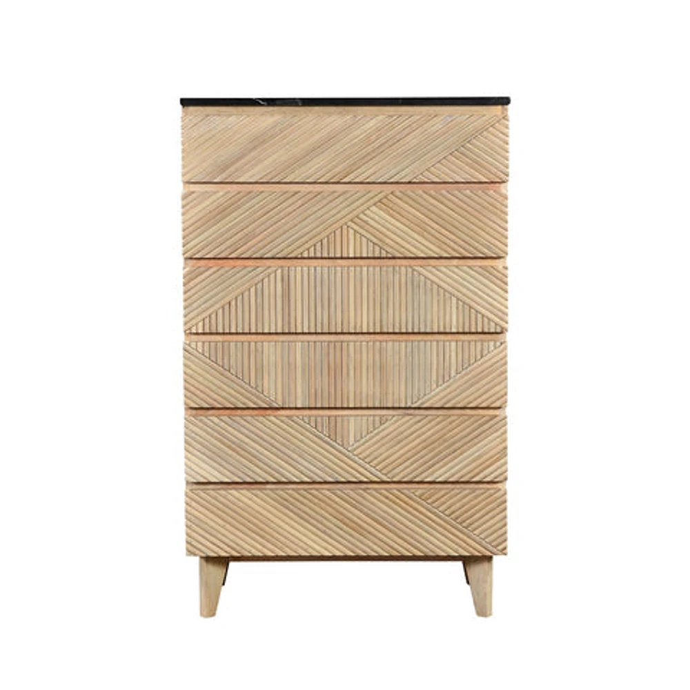 BAMBOO SIX DRAWER CHEST