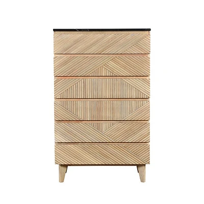 BAMBOO SIX DRAWER CHEST