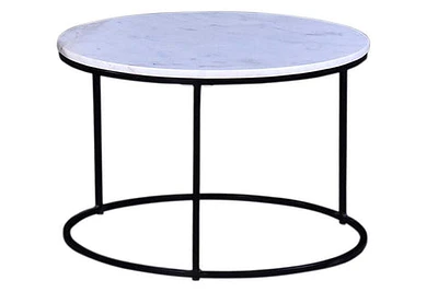 Delaney 26" Condo Size Round Marble Coffee Table