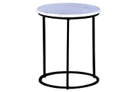 DELANEY 15" ROUND MARBLE END TABLE