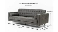 Lucas Mid Century Tufted Fabric Sofa - SF206 Grey