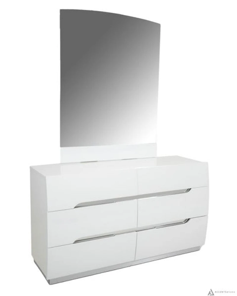 Zoe White Glossy Mirror