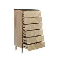 BAMBOO SIX DRAWER CHEST