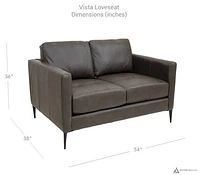 Vista Leather Loveseat - Montana Charcoal