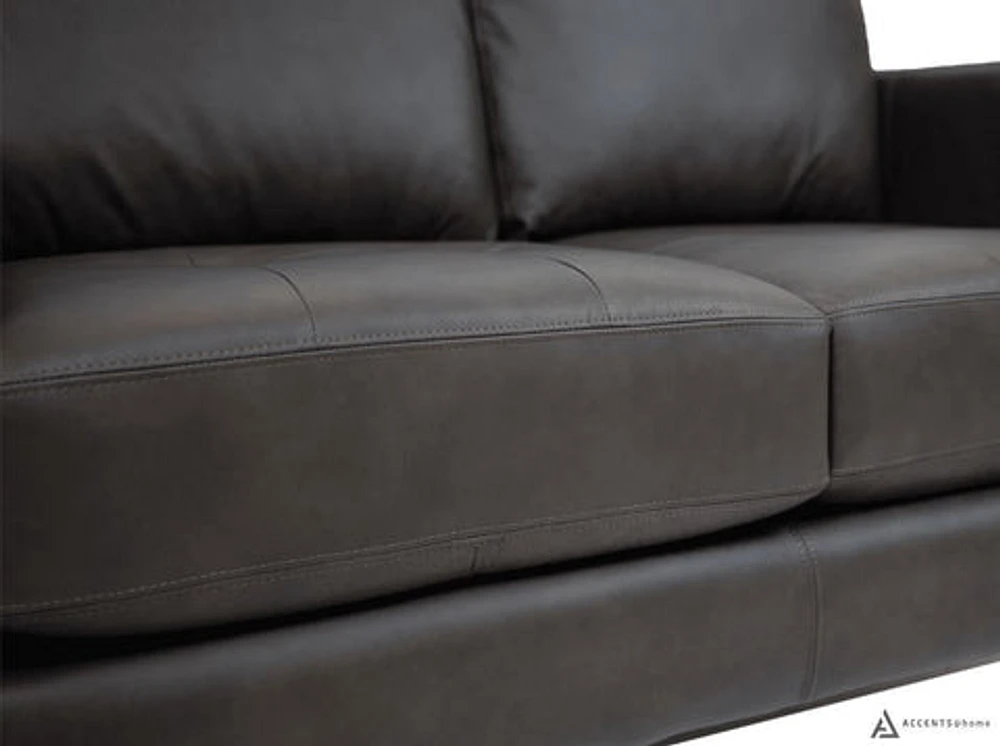 Vista Leather Loveseat - Montana Charcoal