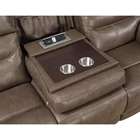 Marcella Genuine Leather Power Recliner Sofa With Drop Down Table